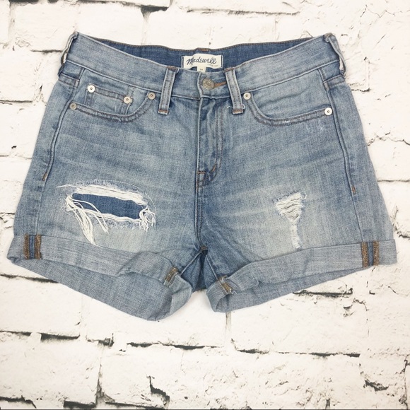 Madewell Distressed light blue Jean Shorts Size 24 - Picture 1 of 6